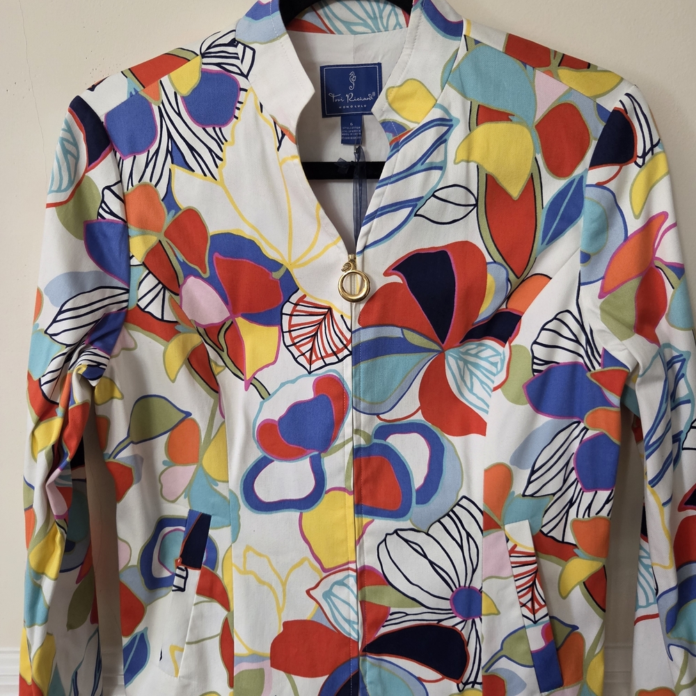Tori Richard Honolulu full zip lightweight jacket Womans Size 6